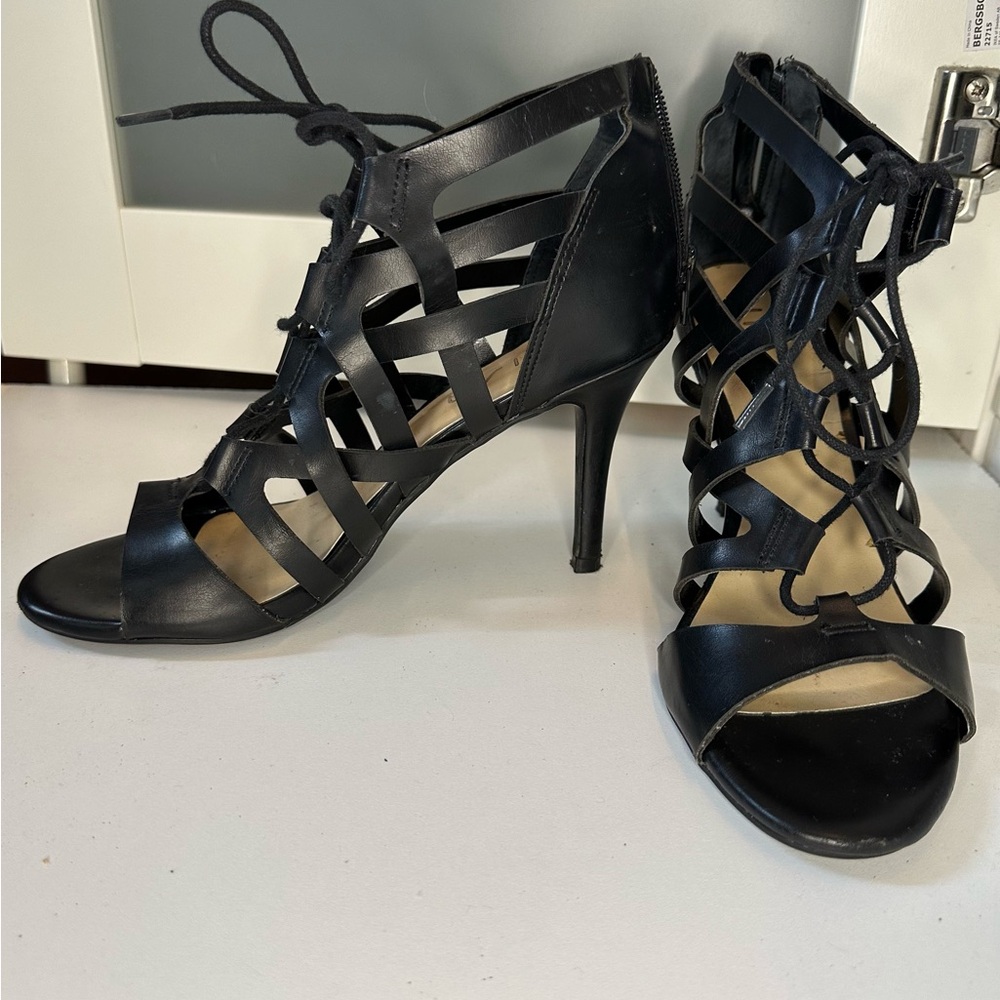 Elegant Black Strappy Heels
